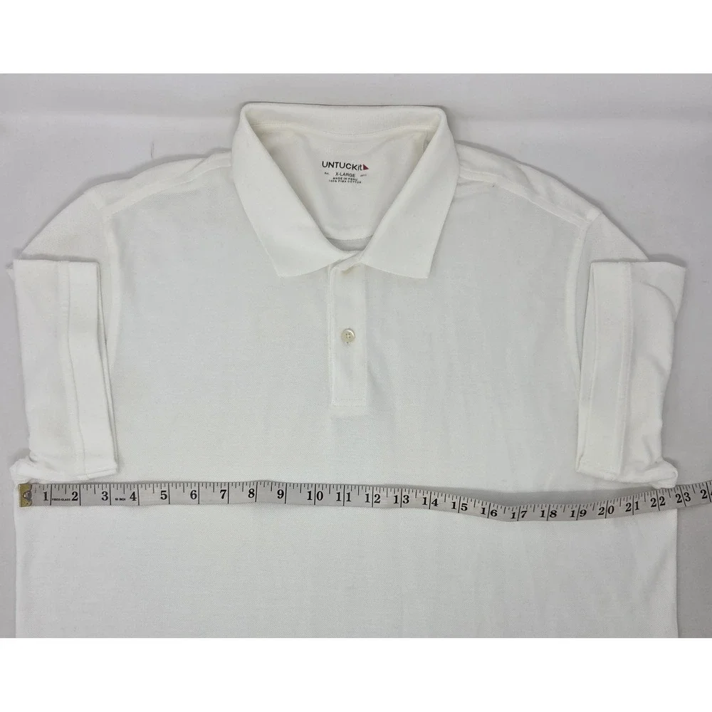 UNTUCKit Polo Shirt Men's XL White Short Sleeve Casual Gondola Pima Cotton‎